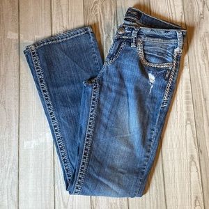 Silver “AIKO” jeans 👖. Size 28x33